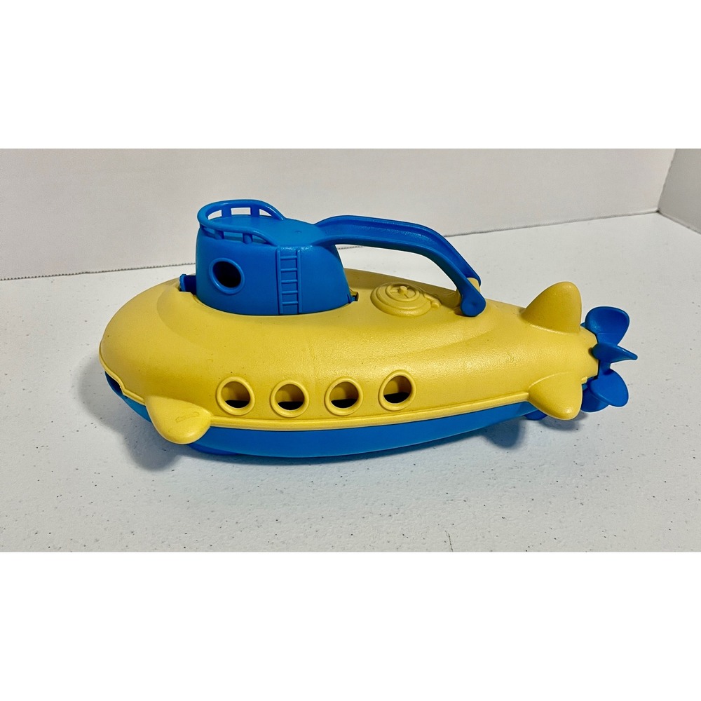 Green Toys Submarine Yellow Blue Toy Boat Bath Play Water Fun Kids
